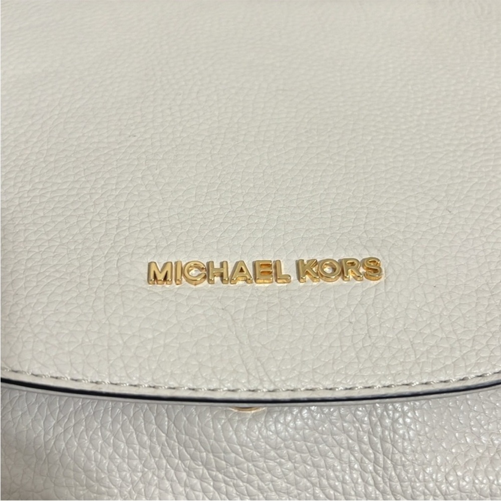 Michael Kors Cream Pebbled Leather Crossbody Bag - Picture 12 of 12